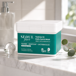 Mascarilla Facial Diaria de Árbol de Té Seoulface 3X, 36 Unidades, Mascarilla Vegana Calmante y Equilibrante para la Piel - Product Image 5