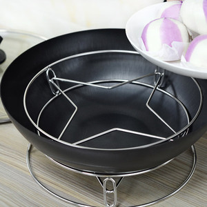 Support de cuisson à la vapeur en acier inoxydable pour wok, avec isolation thermique, support de rangement de cuisine polyvalent, profondeur de 8 à 11,9 pouces - Product Image 1