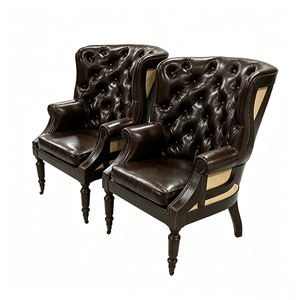 <span class=keywords><strong>Poltrona</strong></span> Chesterfield Vintage in Vera Pelle con Schienale Alto e Trapuntatura Profonda, <span class=keywords><strong>Poltrona</strong></span> Singola per Suite d'Albergo e Arredamento per Studio Esecutivo - Product Image 3