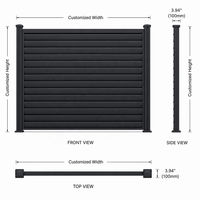 Clôture en aluminium à lamelles pour jardin, cour arrière, sécurité résidentielle, extérieur, de haute qualité, moderne, facile à assembler, modulaire