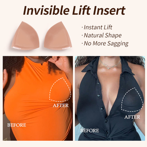 V hình dạng đẩy lên ngay lập tức dính chèn Áo ngực miếng đệm hình dạng Solf Lift miếng bọt biển đôi dính áo ngực kích thước lớn cup núm vú Bìa bán buôn - Product Image 4