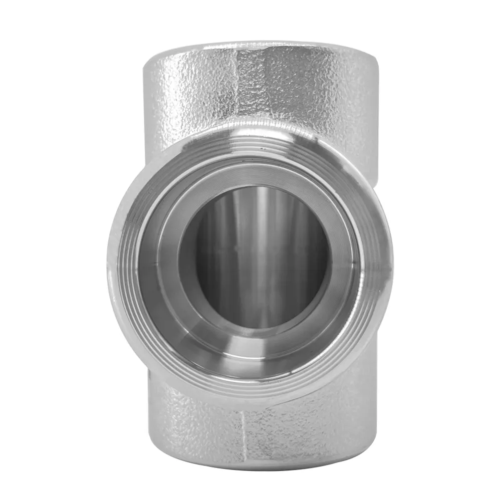 Fast delivery Forged 304/316 A182 Stainless Steel PIPE FITTINGS Reducing Tee TR 1/8"-60" Socket Welded SS Tube Fitting Factory