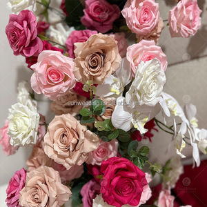 Sunwedding Nouveau Meilleur vendeur Coureur de fleurs roses Coureur de fleurs artificielles décoratif et cabine téléphonique Coureur de fleurs artificielles - Product Image 4