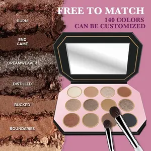 Atacado New Fashion Waterproof Eyeshadow Palette Private Label Blush e Pressionado Pó Blush para Maquiagem