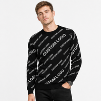 Pull en maille jacquard personnalisé avec logo OEM, prix de gros, pour homme, col rond, tricot d'hiver