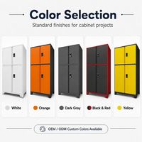 Gabinete de Acero Seguro de Cuatro Compartimentos con Doble Cerradura Electrónica por Contraseña, Recubrimiento en Polvo, Patas de Soporte Elevadas y Gran Capacidad de Almacenamiento