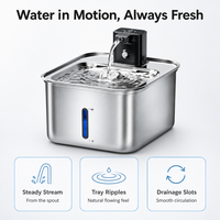 Fontaine à eau pour animaux de compagnie en acier inoxydable, à circulation automatique avec capteur et fenêtre de niveau d'eau, pour chats et chiens, utilisation en intérieur