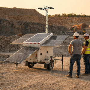Tour d'éclairage mobile solaire hybride TPE-1200TLH avec générateur à essence 2kW et batterie 16,08 kWh pour la construction, l'exploitation minière et la location TP - Product Image 6