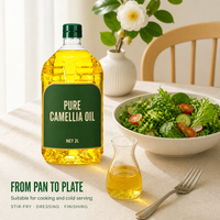Huile de Camélia Pure 2L en Gros, Huile de Cuisson Pressée à Froid, Point de Fumée Élevé, Fournisseur d'Exportation Directe d'Usine OEM Prêt à l'emploi