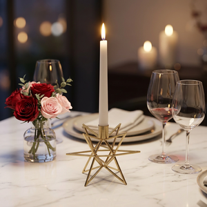 2026 Latest Hot Selling Festive Decorative Stainless Steel Handmade Modern Star Shape <b>Candlestick</b> Holder Tabletop Home - Product Image 3
