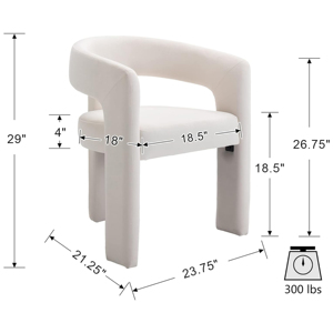 Bán Buôn Bắc Âu Hiện Đại Thùng Bọc Nhung Bên Giọng Ghế Ăn Với Tay vịn Mở Lại 3 Chân - Product Image 3