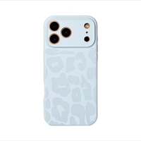 Coque de téléphone en silicone liquide à motif léopard, effet givré, anti-traces de doigts, pour iPhone 18 16 17 Pro Max 17 Air Senior Button