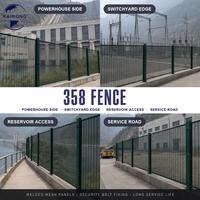 Clôture de sécurité 358 en acier galvanisé thermolaqué, panneau en treillis soudé anti-escalade, station d'alimentation à stockage par pompage, longue durée de vie, antirouille