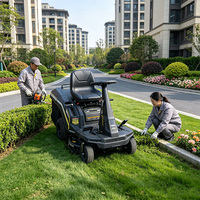 Tondeuse autoportée à essence 7,5 CV, 24 pouces, 223 cm³, démarreur électrique, bac de ramassage 150 L, compacte pour l'entretien des propriétés