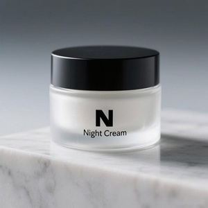 <b>Empty</b> 30g 1 oz 50ml Luxury Clear Glass Cosmetic Cream <b>Jar</b> With Shiny Gold Lid for Skin Care Face Cream Lotion - Product Image 3