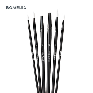 Bomeijia ชุดแปรงทาสีสีน้ำสำหรับศิลปินผมผ้าไนลอน<span class=keywords><strong>สี</strong></span><span class=keywords><strong>ขาว</strong></span>6ชิ้น, แปรงทา<span class=keywords><strong>สี</strong></span>ด้ามยาวผ้าไนลอนนุ่มป้องกันการหลุดร่วง - Product Image 1