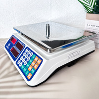 Balance de pesage industrielle sans fil rechargeable à prix numérique commercial pour volailles, légumes, viande, aliments, plateau plat