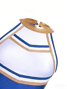 Ensemble deux pièces à col halter pour cheerleading, style été 2025, rayé, sexy, tenue de performance pour spectacles de cheerleading - Product Image 4