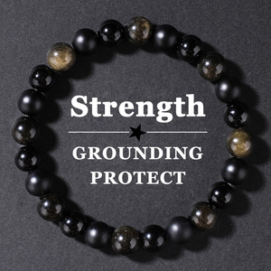 Pulsera <span class=keywords><strong>de</strong></span> <span class=keywords><strong>Piedras</strong></span> <span class=keywords><strong>de</strong></span> <span class=keywords><strong>Ojo</strong></span> <span class=keywords><strong>de</strong></span> <span class=keywords><strong>Tigre</strong></span> y Obsidiana <span class=keywords><strong>de</strong></span> 8mm, Unisex, Hecha a Mano, con Cuentas, Diseño Geométrico Moderno, Ideal para Regalo - Product Image 1