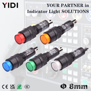 YIDI Indicador de plástico de 8mm lámpara Led señal redonda rojo verde azul blanco amarillo Pines de soldadura función luces de advertencia 3V 6V 12V 220V - Product Image 1