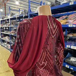 Gaun Makan Malam Mewah Berpayet Pengiriman Cepat Gaun Maxi Wanita Menawan Gaun <span class=keywords><strong>Prom</strong></span> Lengan Panjang - Product Image 5