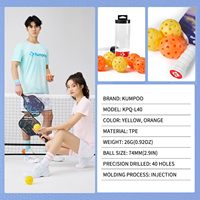 Balles de pickleball KUMPOO pour adultes, lot de 3, 40 trous, jeux de plein air |   Matériau TPE Haute visibilité Couleurs vives Précision