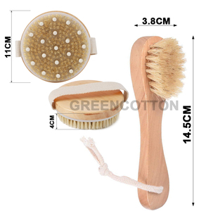 Set di Spazzole per il Corpo con Logo Personalizzato, <span class=keywords><strong>Setole</strong></span> <span class=keywords><strong>Naturali</strong></span> Delicate ed Ecologiche per Doccia e Bagno, <span class=keywords><strong>Spazzola</strong></span> Rotonda in Legno per la Bellezza - Product Image 2