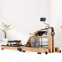 Máquina de Remo Profesional para Cardio Plegable con Resistencia de Tanque de Agua y Estructura de Madera