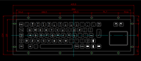 Clavier métallique robuste avec pavé tactile rétroéclairé, programmable, clavier industriel pour salle de contrôle KVM