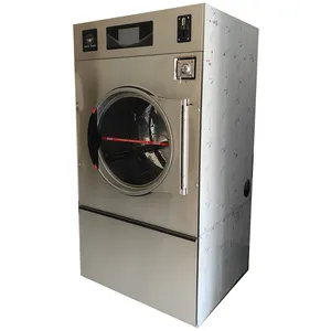Máquina secadora de ropa de acero inoxidable, equipo de lavandería, secadora individual que funciona con monedas para autoservicio de lavandería