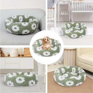Cama para Perros y Gatos Pequeños, Diseño Moderno y Atractivo, Color Azul Sólido, Felpa Suave, Relleno de Piel Sintética 100% Algodón, Funda Extraíble - Product Image 4