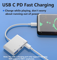 3-in-1 USB C zu USB-A OTG Splitter mit 3,5mm Audio Jack und PD Schnellladestation kompatibel mit iPhone 15, iPad Pro
