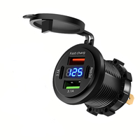 Chargeur de voiture double USB C et charge rapide QC3.0 USB 4 ports, prise USB 12V-24V pour bateau, marine, moto, camping-car, camion