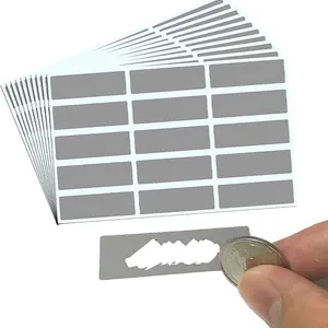 Supplier Sliver Color Scratch Off Self Peel Sticker Labels Scratch Card Stickers Rectangular Scratch Stickers