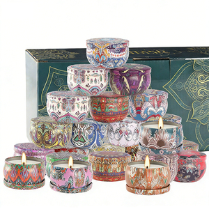 Kits de fabrication de bougies personnalisables avec pot et couvercle métallique en forme de dôme, emballage luxueux pour bougies à la cire de soja aromatiques, présentoir de boutique - Product Image 1