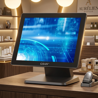 Monitor Táctil Capacitivo Full HD de 15 Pulgadas Directo de Fábrica, Monitores POS con Panel Impermeable para Máquinas POS de Tiendas Minoristas