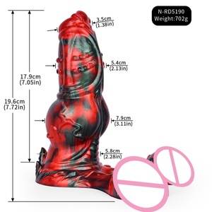 NNSX Big Dog Knot Red Color Anal Plug With Suction Cup Animal Fantasy <b>Dildos</b> Prostate Sexy Adult for Women Men - Product Image 6