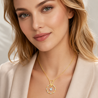 Pendentif de luxe en argent sterling 925 incrusté de moissanite VVS ronde plaqué or 18 carats pour collier femme