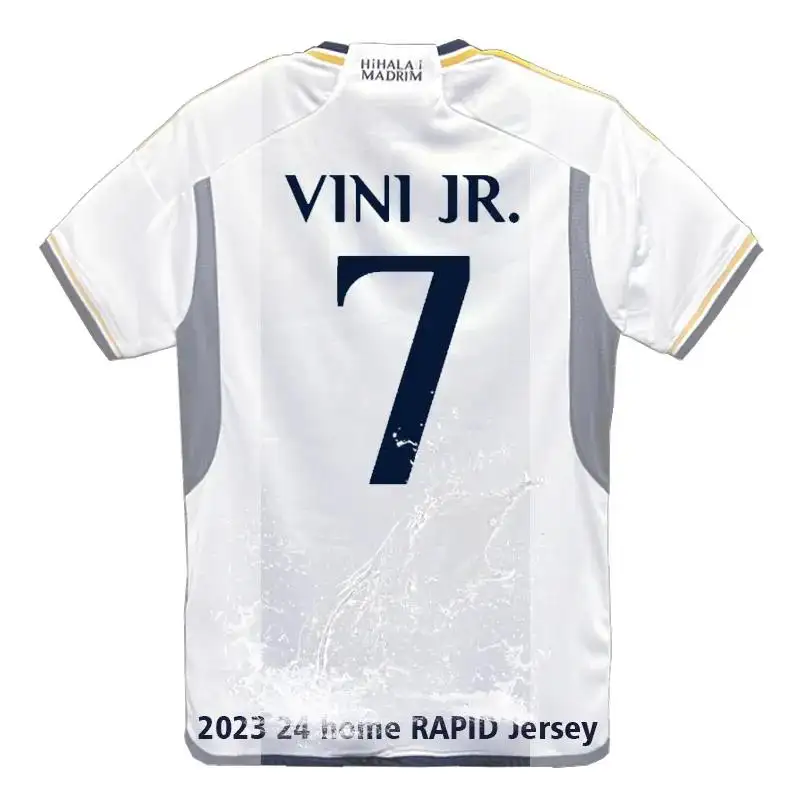 เสื้อฟุตบอลย้อนยุคเสื้อฟุตบอล madrids รุ่นแฟนๆเสื้อยืด Maillot de Foot Vini real 7 Madrid 2023 24