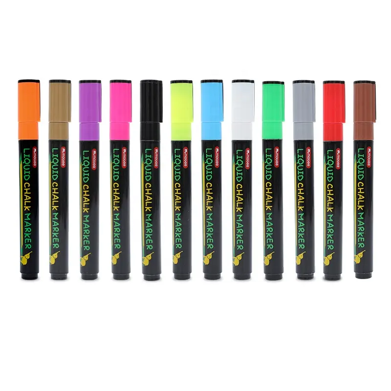 GXIN Factory Wholesale Supply 12 Color Chalkboard Marker Non Toxic Window Marker Vivid Color Liquid Chalk Marker Pen Set