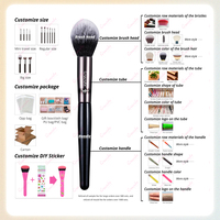Ensemble de pinceaux de maquillage Gracedo, de luxe, de haute qualité, avec logo en or, étiquette privée, végan, vente en gros, 15 pièces, pinceaux de maquillage noirs