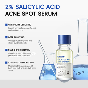 Sérum anti-imperfections à action rapide à 2% d'acide salicylique, 10% de soufre et 5% de niacinamide, marque privée, atténue les cicatrices d'acné anciennes et nouvelles - Product Image 3