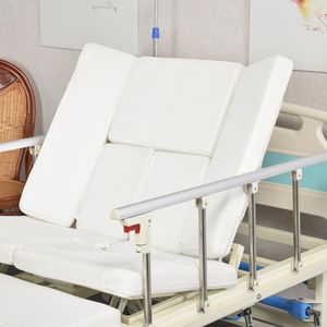Cama de Enfermería Médica con manivela giratoria <span class=keywords><strong>lateral</strong></span> multifunción, cama de hospital para pacientes con UCI curvada completa, orinal para inodoro, cama de cuidado en el hogar - Product Image 3