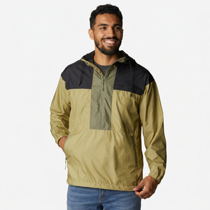 Chaqueta Cortavientos Impermeable con Bloques de Color, Chaqueta Anorak con Capucha para Hombre - Product Image 1