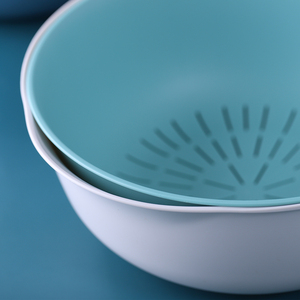 Cuisine Ménage En Plastique Double Couche Laveuse Vidange Bassin Légumes Fruits Bol Vidange Panier - Product Image 2