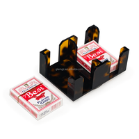 Support de cartes à jouer en acrylique rotatif pour 8 jeux de cartes de baccarat, plateau tournant pour 2 jeux de cartes Canasta