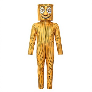 Costume da Uomo <span class=keywords><strong>in</strong></span> Legno Stile Cartone Animato, Tuta 3D Stampata <span class=keywords><strong>per</strong></span> <span class=keywords><strong>Adulti</strong></span> con <span class=keywords><strong>Maschera</strong></span>, Abito <span class=keywords><strong>per</strong></span> Feste di Halloween, Costume Zentai - Product Image 3