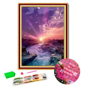 Seascape Series Wave Reef 5d Diamond Painting Kits Wooden Frame Diamond Arts And Crafts Home Accessories