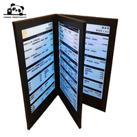 3PAGES Porte-menus en cuir PU avec éclairage LED, rechargeable par Type-C, format A5, pour restaurant, bar, boîte de nuit