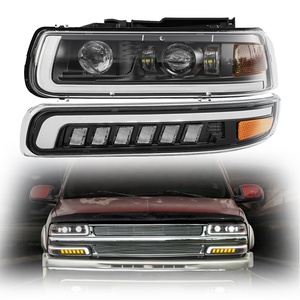 Todo en un 1999-2002 Silverado 1500 LED Faro de punto SAE Kit de faros para Chevrolet 01-02 <span class=keywords><strong>Siverado</strong></span> 2500HD 01-06 de Tahoe - Product Image 1